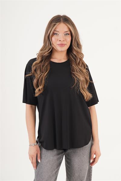 Yuvarlak Yaka Basic Yumuşacık Siyah Tişört