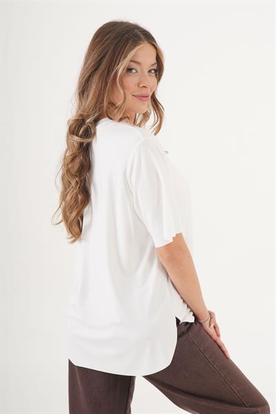 Yuvarlak Yaka Basic Yumuşacık Beyaz Tişört