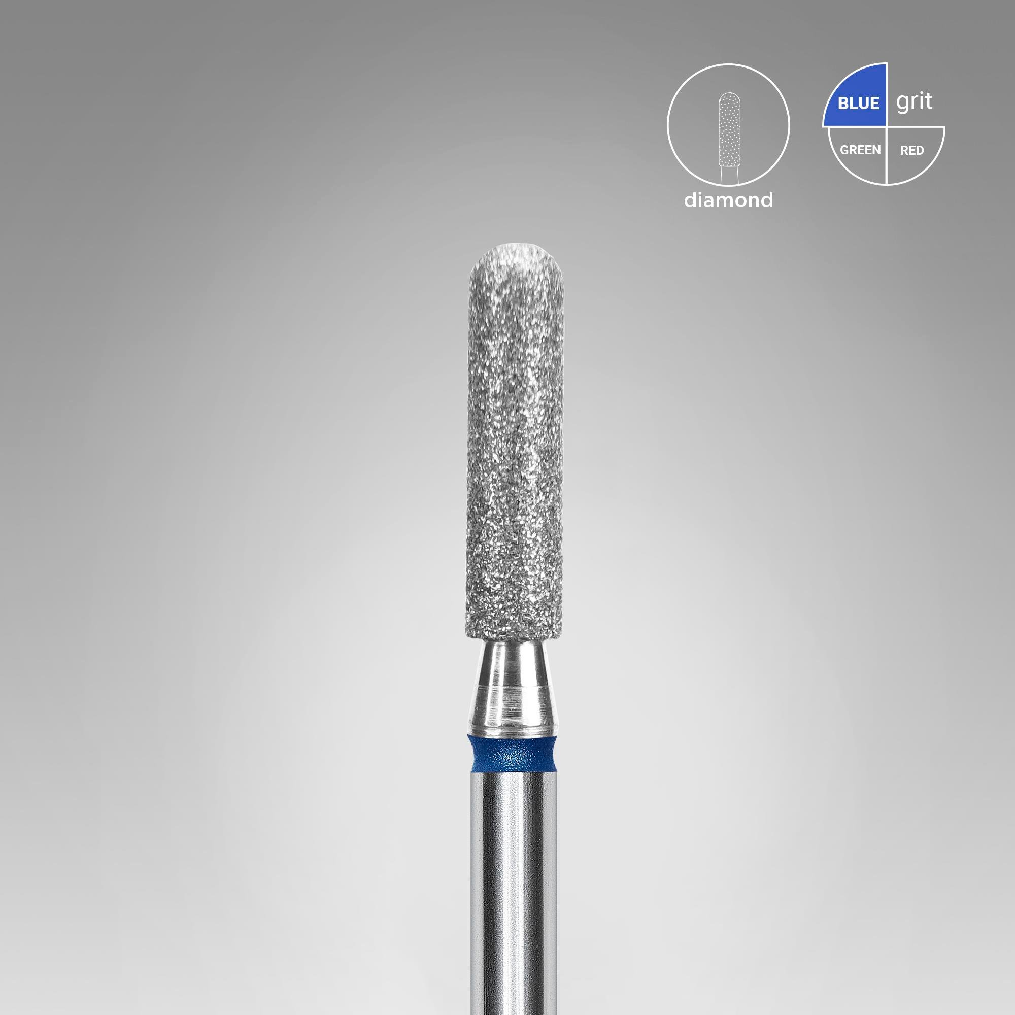 EXPERT Elmas Yuvarlanmış Silindir Freze Mavi Çap 2,5 mm / Çalışma Kısmı 10 mm
