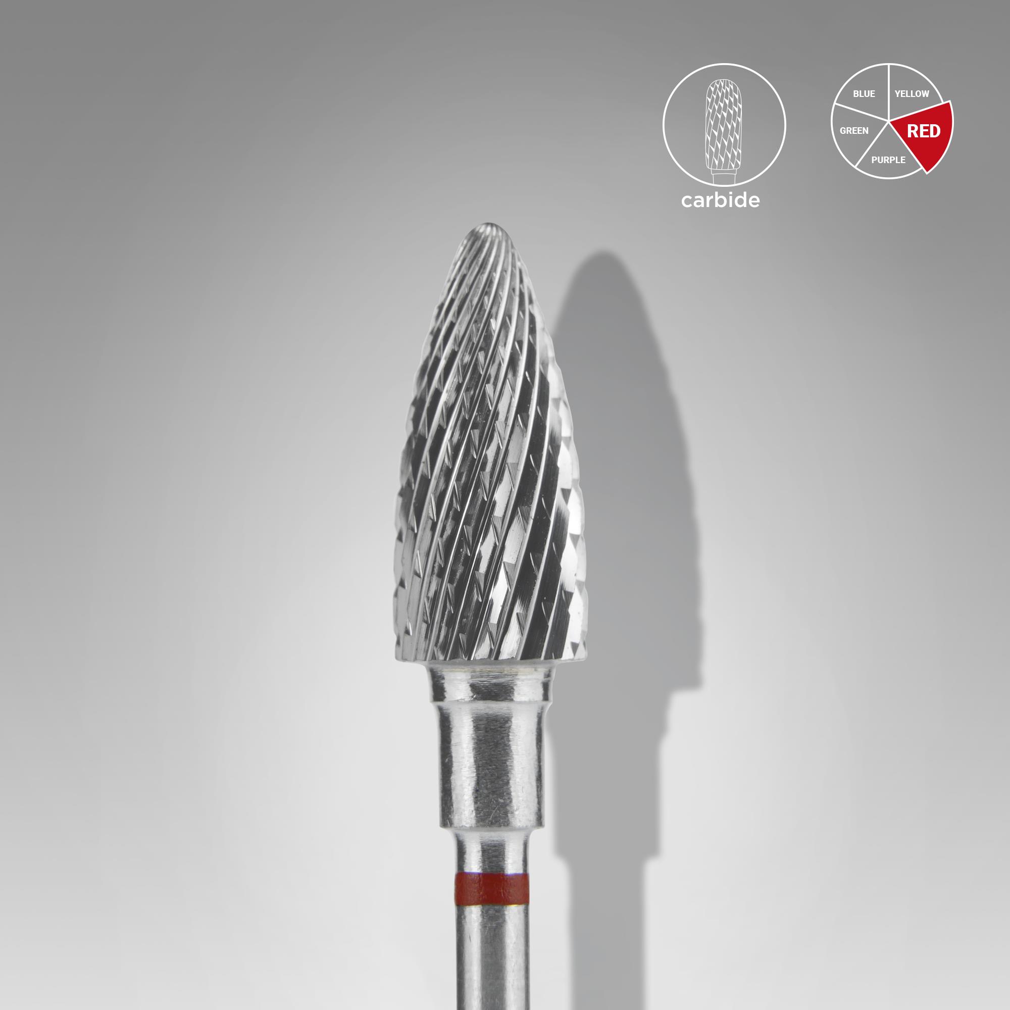 EXPERT sert alaşım kozalak freze,kırmızı, çap 6 mm / çalışma kısmı 14 mm