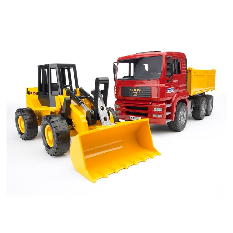 Bruder 02752 MAN Damperli Kamyon ve FR130 Kepçe İş Makinesi