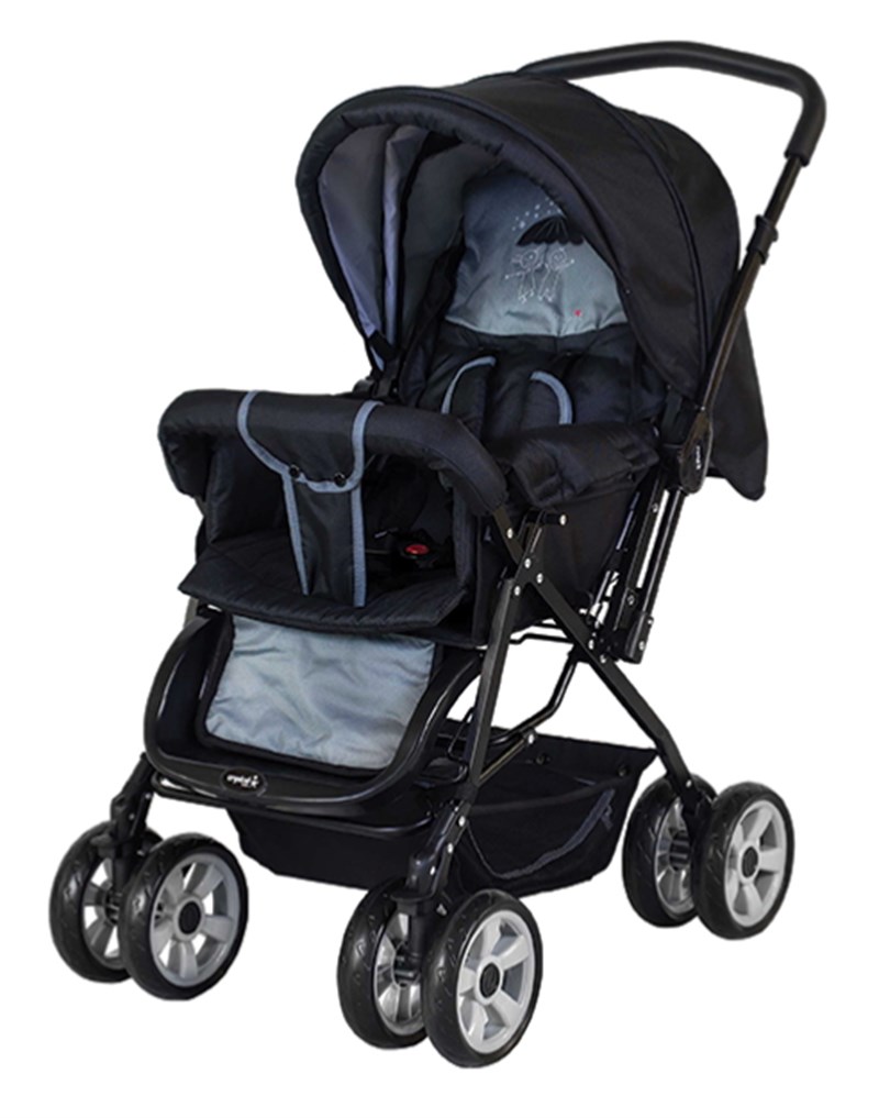 Crystal Baby 212 Mega Çift Yönlü Bebek Arabası Siyah