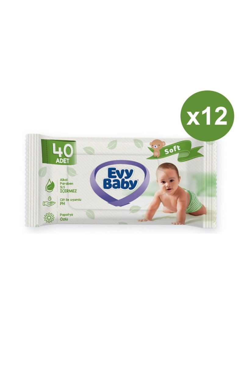 Evy Baby Soft Islak Havlu 12li 480 Yaprak