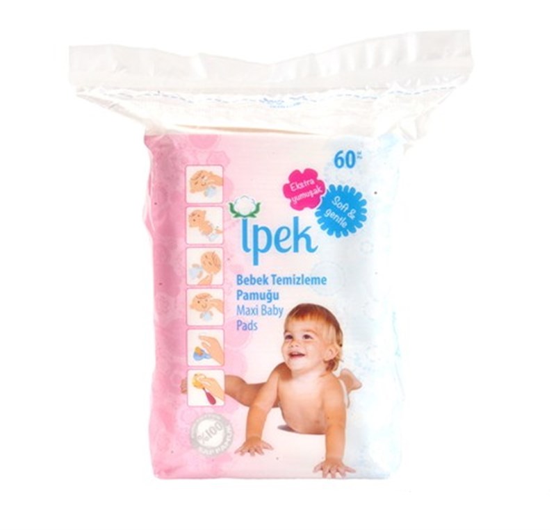 İpek Bebek Temizlik Pamuğu 60lı 