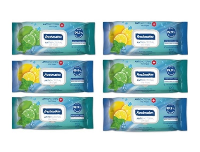 Freshmaker Antibakteriyel 120 Yaprak 6'lı Paket Islak Mendil (720 Yaprak)