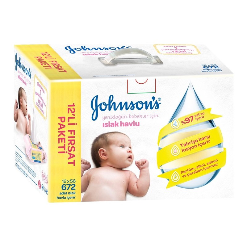 Johnsons Baby Yenidoğan Parfümsüz Islak Mendil 12li - 672 Yaprak