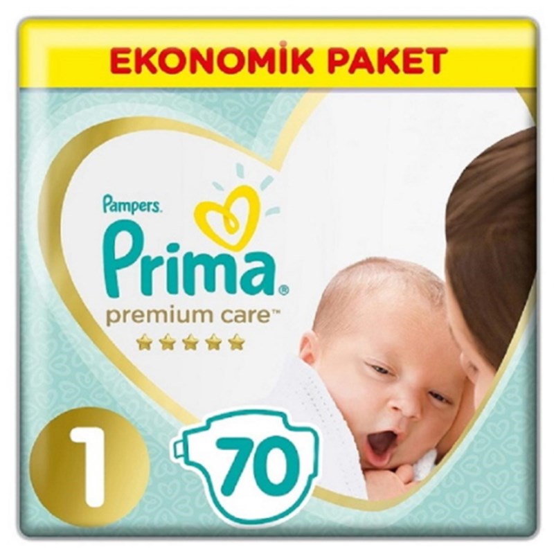 Prima Bebek Bezi Premium Care Ekonomik Paket 1 Beden Yenidoğan 70 Adet