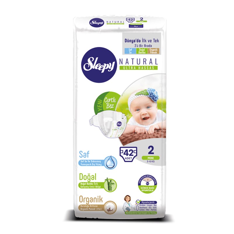 Sleepy Bebek Bezi 2 Beden Mini 42'li 3-6KG