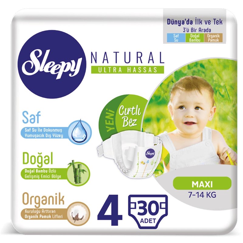 Sleepy Bebek Bezi 4 Beden Maxi 30lu 7-14Kg