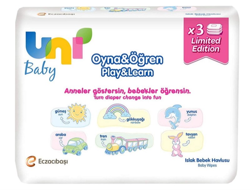 Uni Baby Oyna Öğren 52 Yaprak 3'lü Paket Islak Mendil