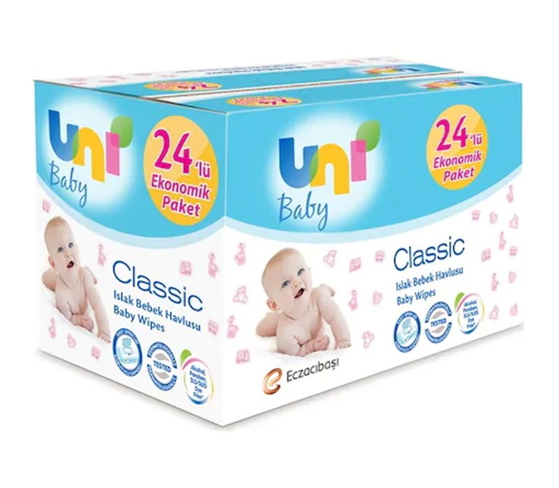 Uni Wipes 90 Yaprak 24'lü Paket Islak Mendil