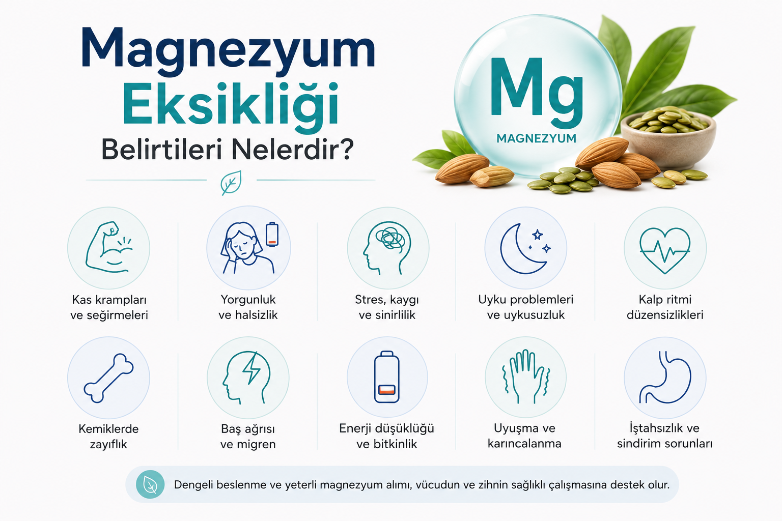 Magnezyum Eksikliği Belirtileri Nelerdir? Nedenleri ve Çözüm Önerileri