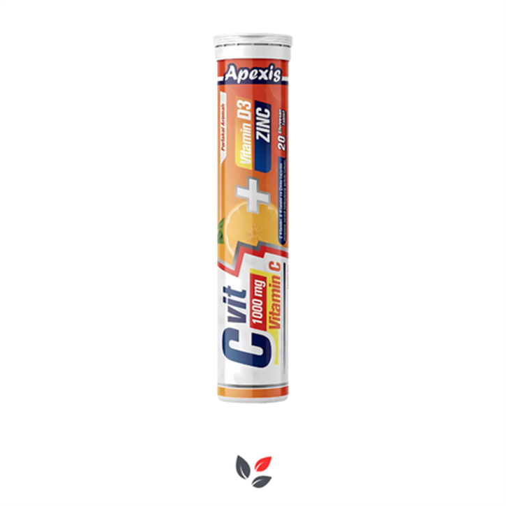 Apexis Vitamin C D3 Zinc 1000 Mg 20 Eff.Tb.