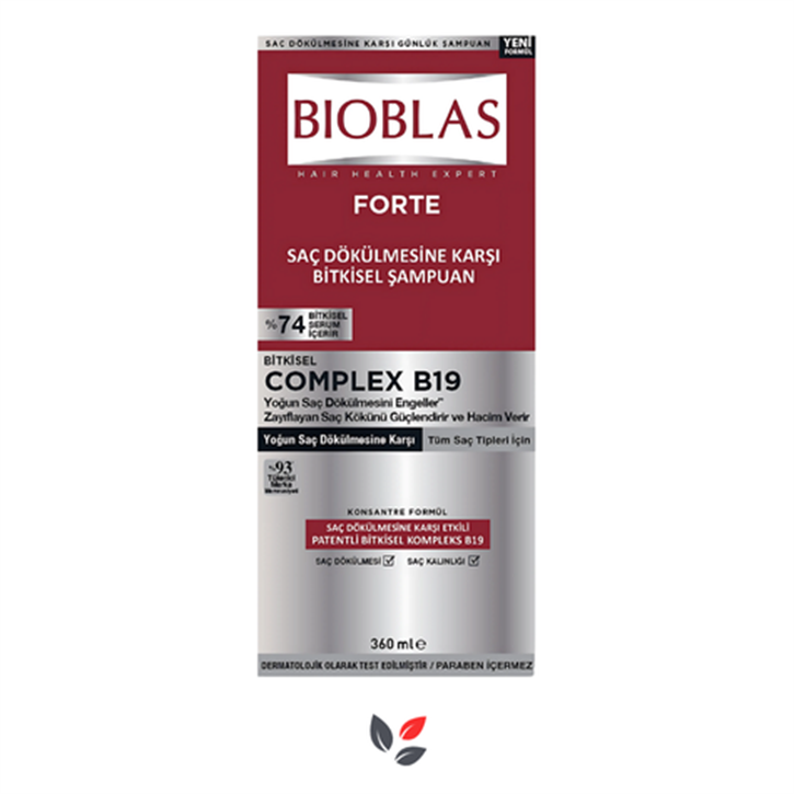 Bioblas Forte Complex B19 Yoğun Saç Dökülmelerine Karşı Bitkisel Şampuan 360 ml