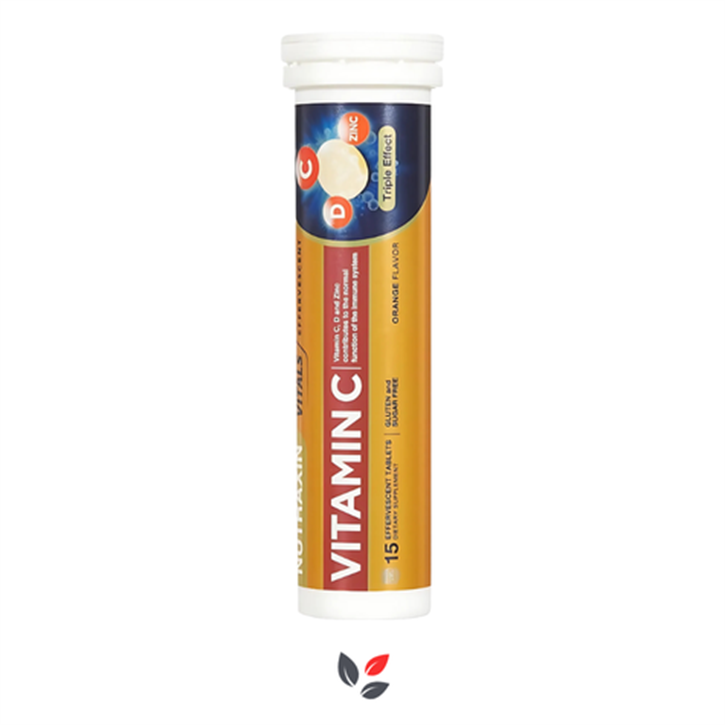Nutraxin Vitamin C-D-Zinc 15 Efervesan Tablet
