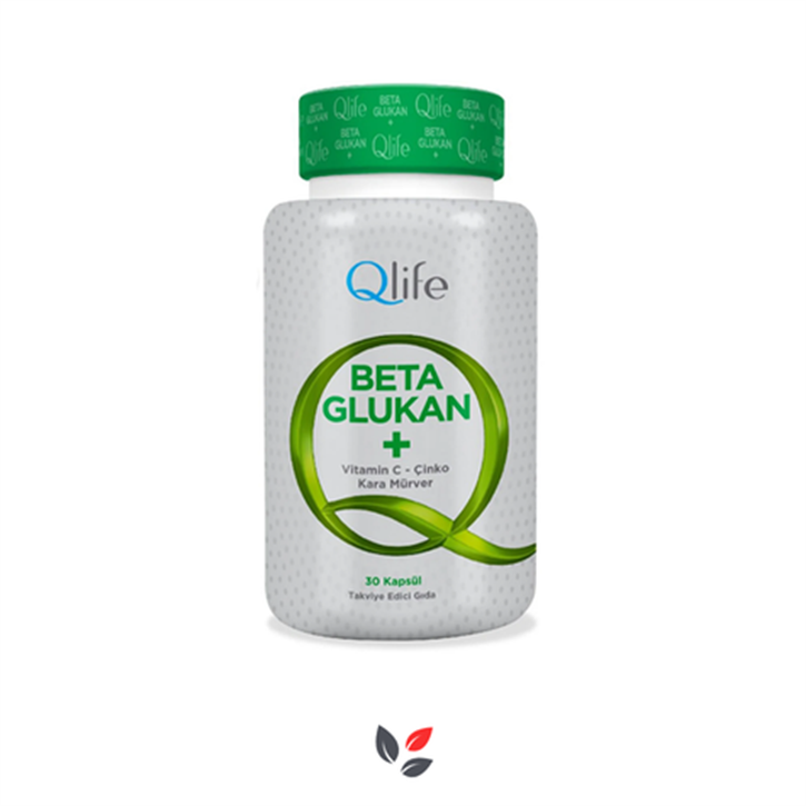 Qlife Beta Glukan Vitamin C Çinko Kara Mürver 30 Kapsül