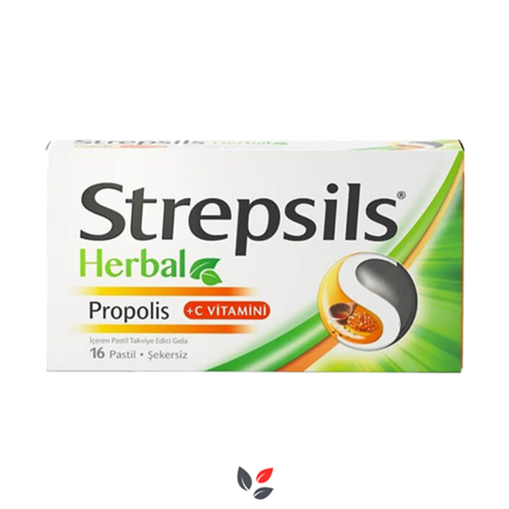 Strepsils Herbal Propolis ve C Vitaminli 16'lı Pastil