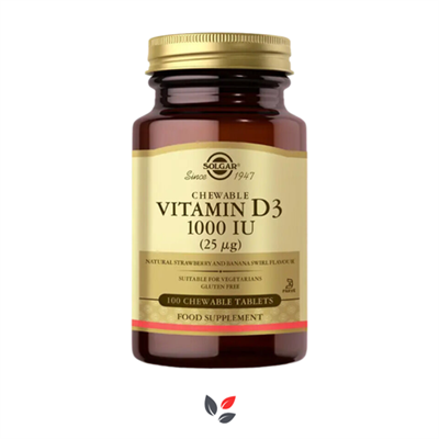 Solgar Chewable Vitamin D3 1000 IU 100 Tablet