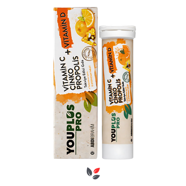 YouPlus Pro Vitamin C Çinko Propolis Takviye Edici Gıda 15 Tablet