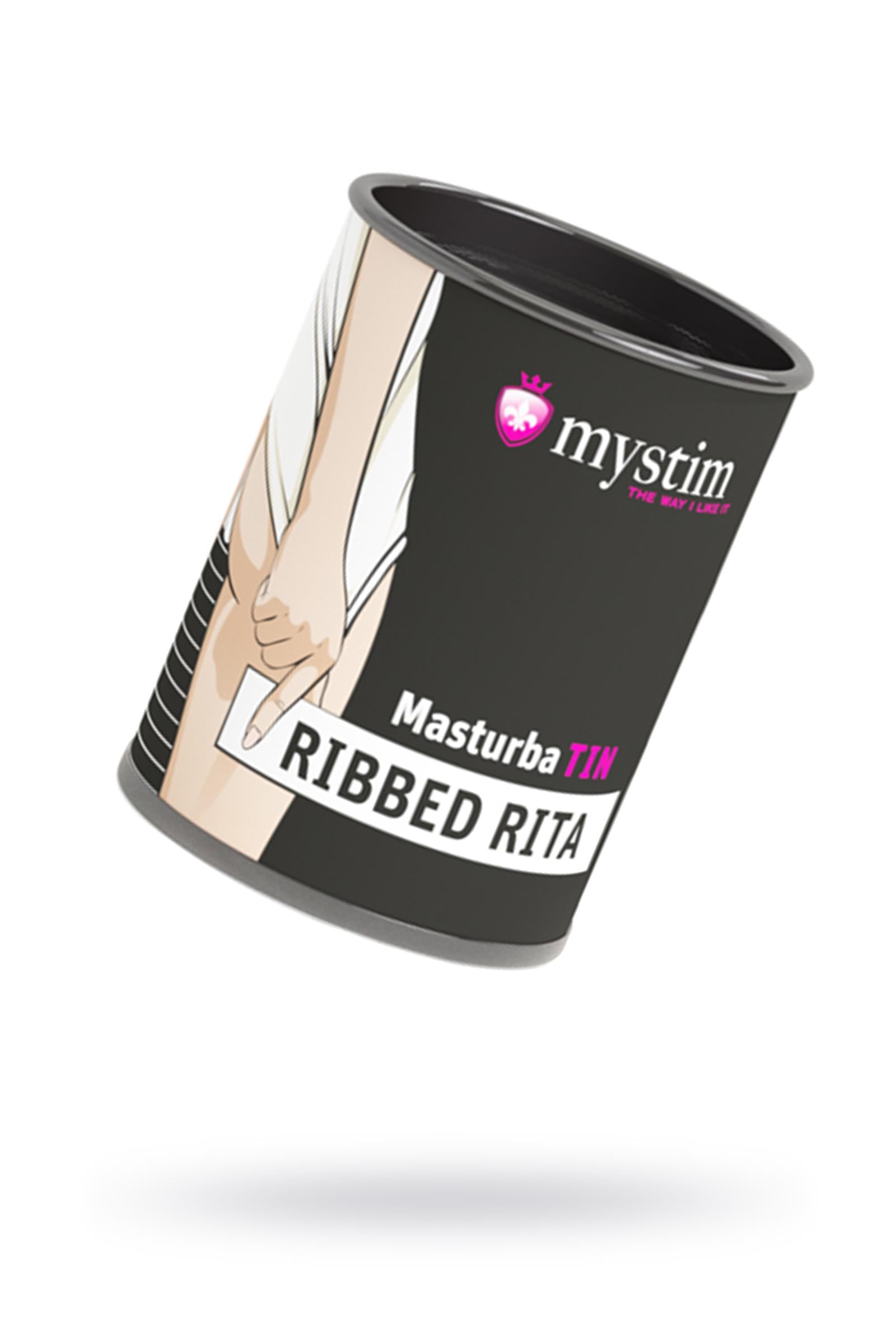 Mystim  Masturbatin Ribbed Ritay Masturbatör, TPE, beyaz, 4,5 cm