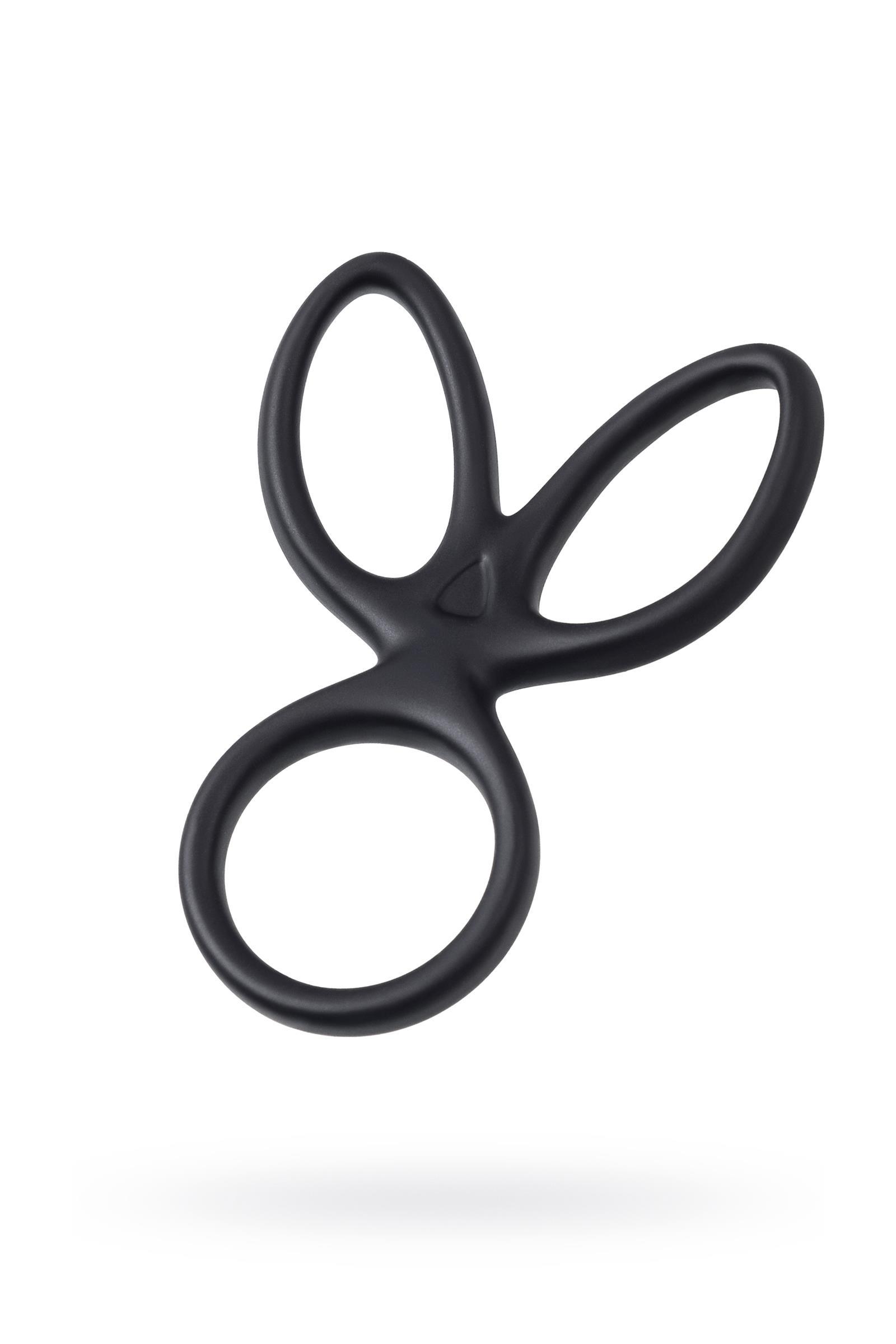 A-Toys by TOYFA KRAKEN Üçlü Penis Halkası, Silikon, Siyah, 10 cm