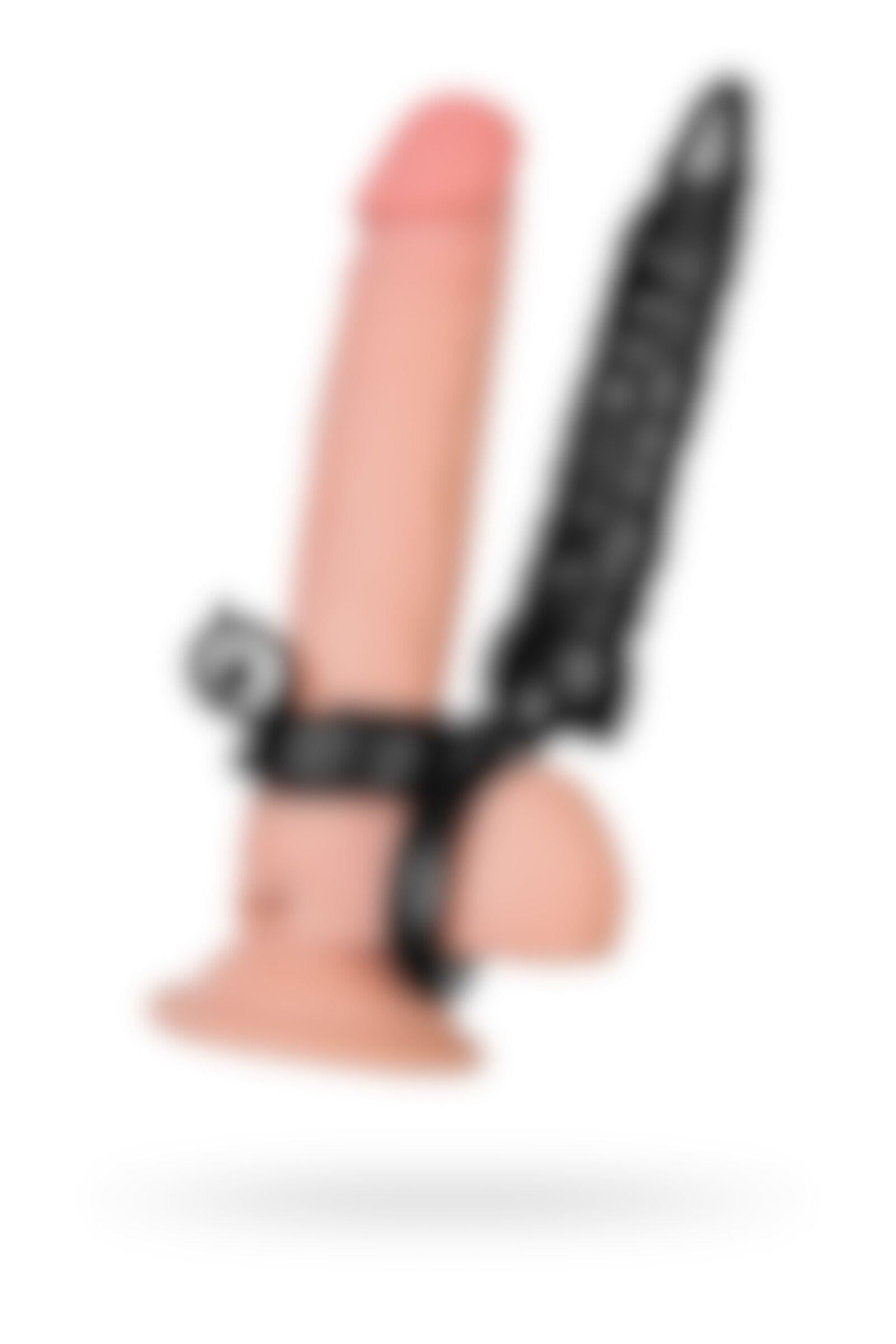 Black & Red by TOYFA Titreşimli penis Eki, PVC, Siyah, 24 cm