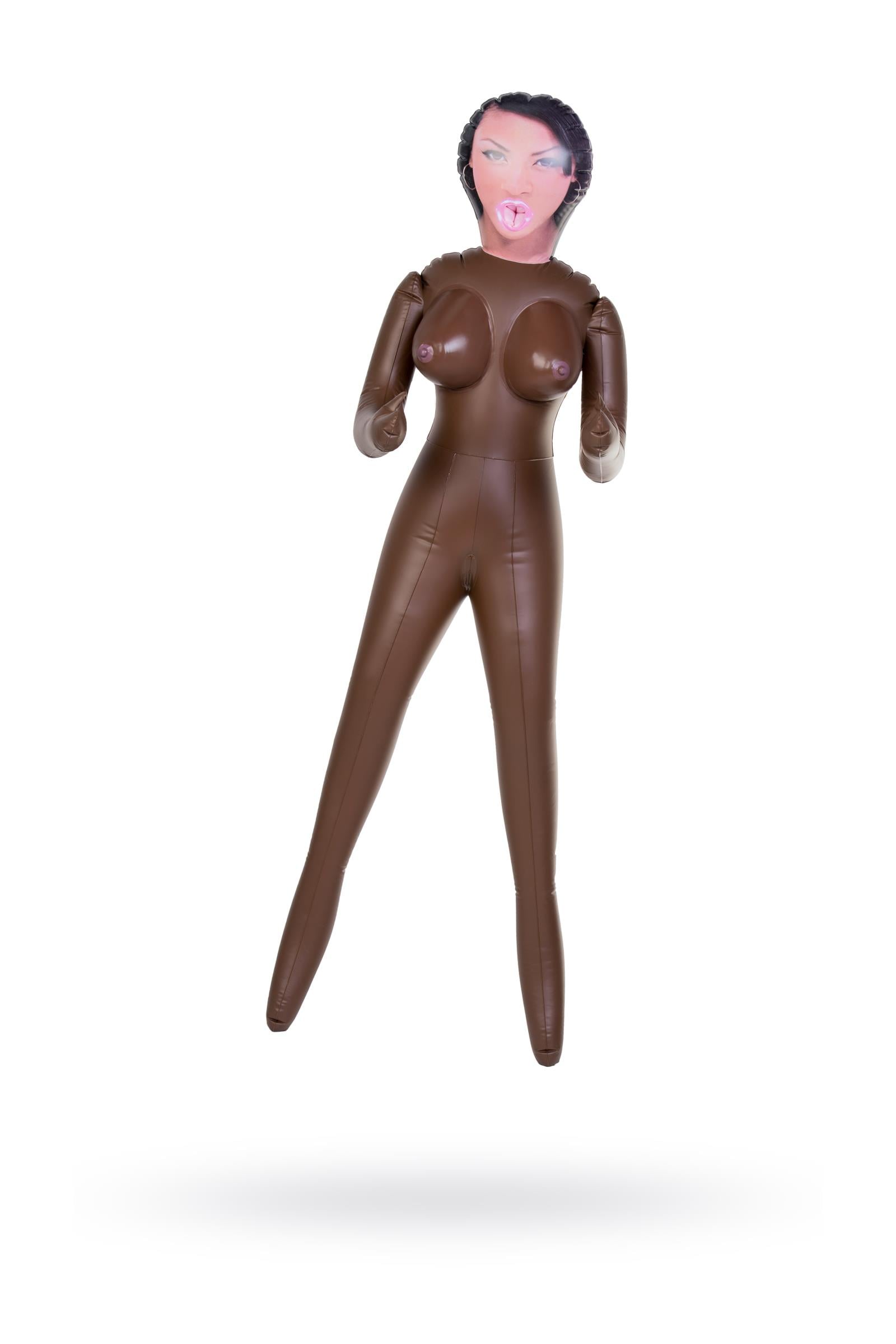 Dolls-X by TOYFA Michelle şişme bebek, siyah kadın, üç delikli, 160 cm