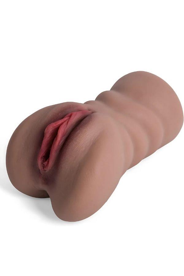 XOXO 2 Girişli Realistik Mastürbatör 700 g – TPE, Esmer Ten (Brown), 17,5 cm,