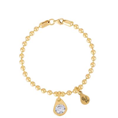 Altın Kaplama Küçük Top Mozanit Bilezik
