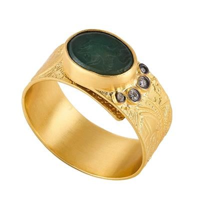 Yeşil Jade Pegasus Yüzük 