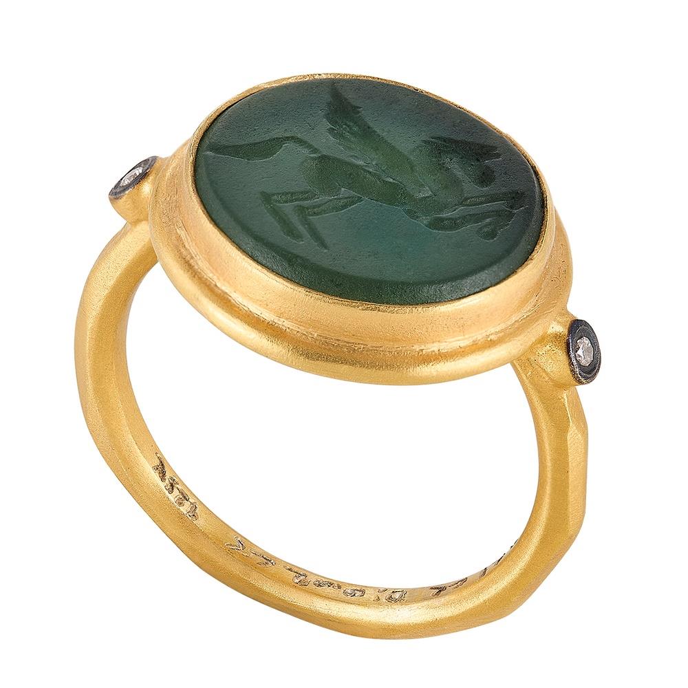 Yeşil Jade Pegasus Yüzük 