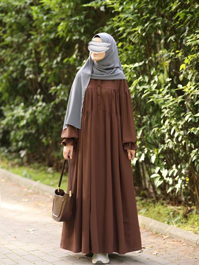 Aylina Elbise Kahverengi