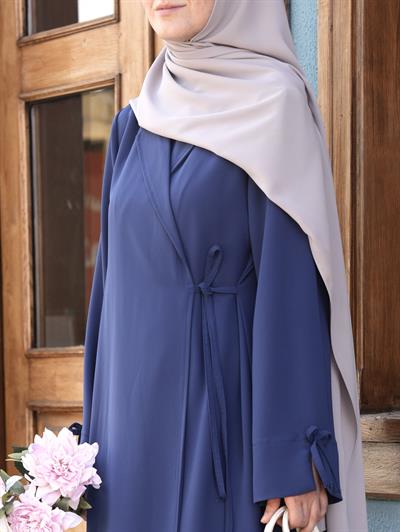 Bağlamalı Kruvaze Trench İndigo