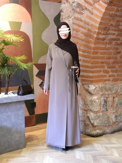 Bağlamalı Kruvaze Trench Vizon