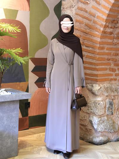 Bağlamalı Kruvaze Trench Vizon