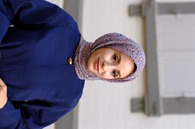 Çiçek Desenli Bürümcük Eşarp Gri 