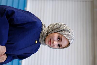 Çiçek Desenli Bürümcük Eşarp Küf Yeşili