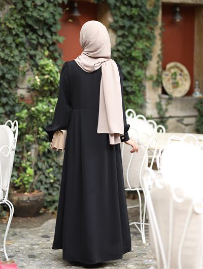 Çift Düğmeli Trenç Siyah