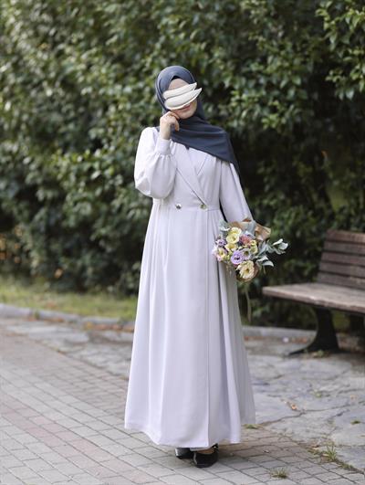 Çift Düğmeli Trenç Taş