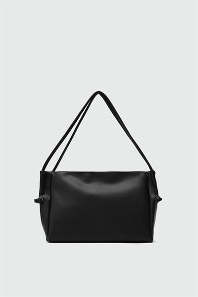 Çift Saplı Deri Çanta Siyah