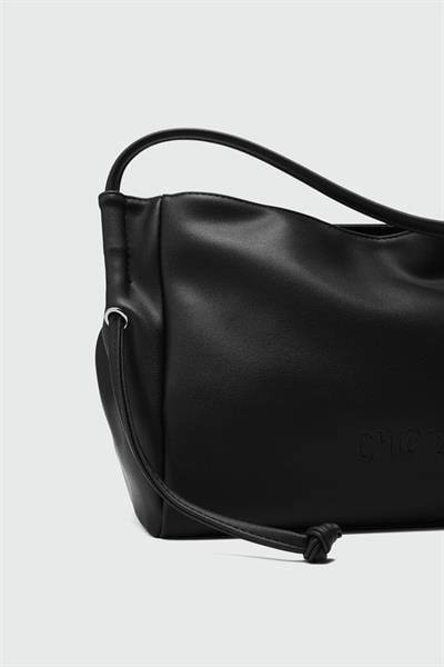 Çift Saplı Deri Çanta Siyah
