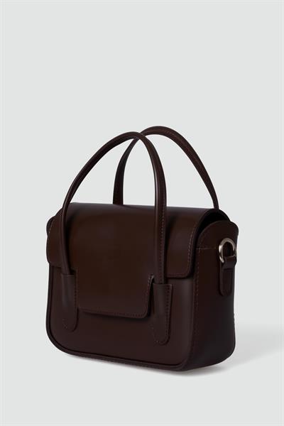 Çift Saplı Kutu Çanta Acı Kahve