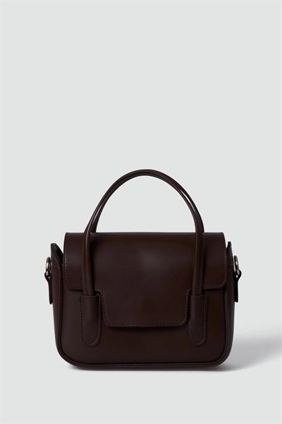 Çift Saplı Kutu Çanta Acı Kahve