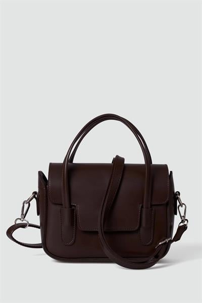 Çift Saplı Kutu Çanta Acı Kahve