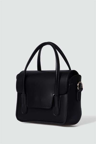 Çift Saplı Kutu Çanta Siyah