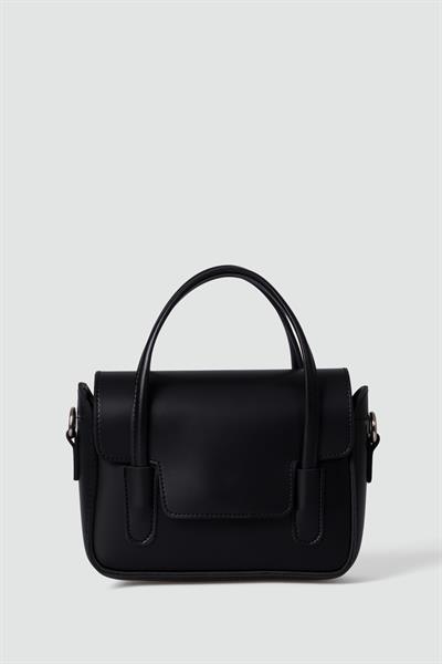 Çift Saplı Kutu Çanta Siyah
