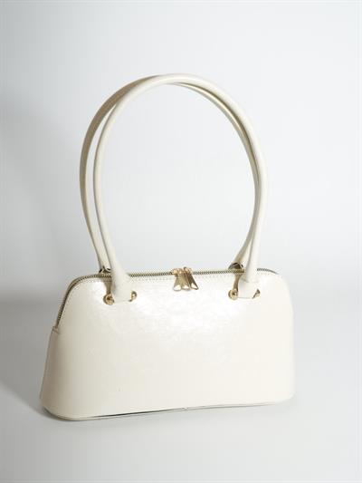 Deri Baget Çanta Ekru