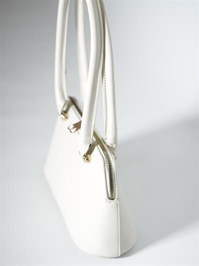 Deri Baget Çanta Ekru