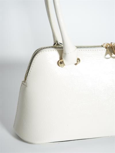 Deri Baget Çanta Ekru