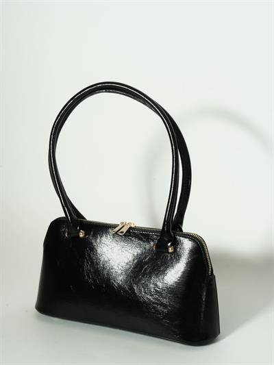 Deri Baget Çanta Siyah